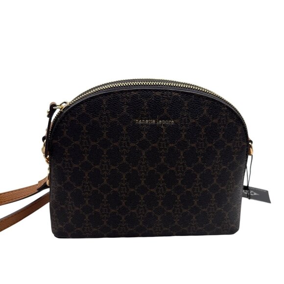 Nanette Lepore Brown Patterned Crossbody Bag Adjustable Strap Gold Hardware - Picture 4 of 10